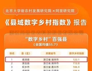 ​数字乡村指数全国百强县域榜单发布，位居榜单前十的县域都做了啥？